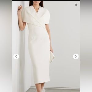 SAFIYAA Style Flora cape-effect crepe midi dress size 4